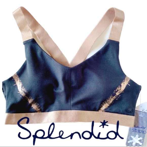 Splendid 🆕| 🎄Rosé Bronze Racerback Sweat Wicking Sports Bra. - Picture 2 of 9